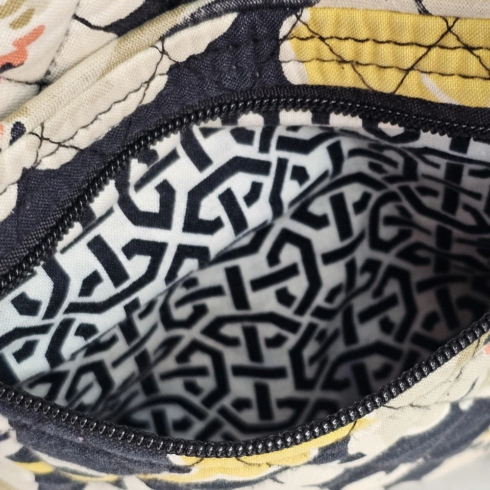 Vera Bradley Dogwood On The Go Hipster Crossbody Purse Bag Black Yellow White